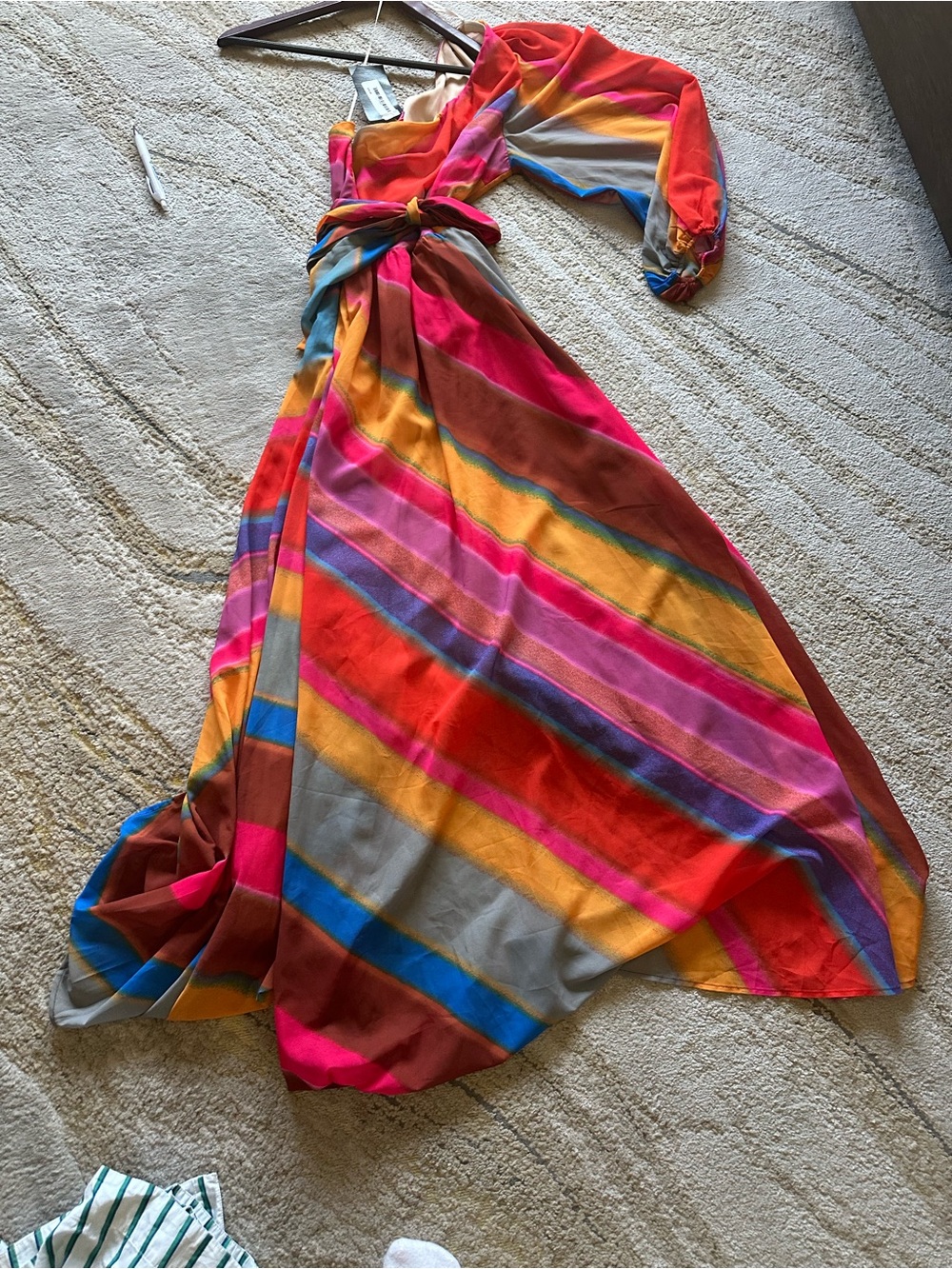 Women’s Multicolor Striped Maxi Dress - Bright Rainbow
